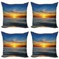 thumbnail image 1 of Ambesonne Ocean Throw Pillow Cover 4 Pack, Pacific California Sunset, 20", Orange Blue, 1 of 5