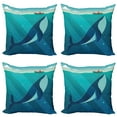 thumbnail image 1 of Ambesonne Ocean Throw Pillow Cover 4 Pack, Sailor Whale with Rays, 24", Blue and White, 1 of 5