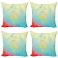 thumbnail image 1 of Ambesonne Ocean Throw Pillow Cover 4 Pack, Unusual Mermaid Shell, 16", Coral Blue, 1 of 6