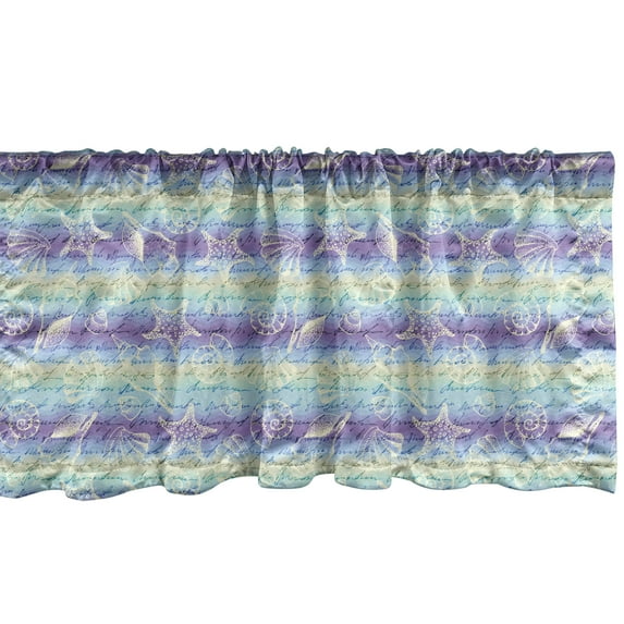 Ambesonne Ocean Window Valance, Letter of Nautical Elements, 42" x 18", Multicolor