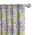 thumbnail image 1 of Ambesonne Octopus Curtains, Cartoon Underwater Animals, Pair of 28"x95", Pink Yellow Pale Blue, 1 of 5
