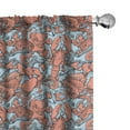 thumbnail image 1 of Ambesonne Octopus Curtains, Fish Molluscs Boho Artwork, Pair of 28"x84", Salmon and Pale Ceil Blue, 1 of 4