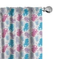 thumbnail image 1 of Ambesonne Octopus Curtains, Love Theme Creatures, Pair of 28"x63", Lilac Pink and Blue, 1 of 5