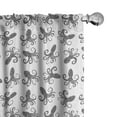 thumbnail image 1 of Ambesonne Octopus Curtains, Typographic Silhouettes, Pair of 28"x63", Black and White, 1 of 5