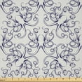 thumbnail image 1 of Ambesonne Octopus Fabric by the Yard Microfiber, Exotic Deep Ocean Creatures, 3 Yards, Indigo and Coconut, 1 of 2