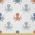 thumbnail image 1 of Ambesonne Octopus Fabric by the Yard Microfiber, Nautical Silhouettes, 2 Yards, Blue Grey Cinnamon, 1 of 2
