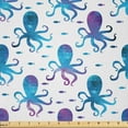 thumbnail image 1 of Ambesonne Octopus Fabric by the Yard Microfiber, Polygonal Animal Design, 10 Yards, Blue Purple White, 1 of 2