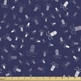 thumbnail image 1 of Ambesonne Octopus Fabric by the Yard Upholstery, Sea Animals Ornament Art, 5 Yards, Dark Lavender White, 1 of 5