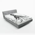 thumbnail image 1 of Ambesonne Octopus Fitted Sheet, Aquatic Animal Sketch, Queen Size, White Charcoal Grey, 1 of 2