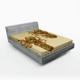 thumbnail image 1 of Ambesonne Octopus Fitted Sheet, Cartoon Style Kraken Design, Full Size, Brown, 1 of 3