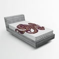 thumbnail image 1 of Ambesonne Octopus Fitted Sheet, Patterns, Twin Size, Purple Mustard, 1 of 2