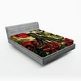 thumbnail image 1 of Ambesonne Octopus Fitted Sheet, Roses Marine Animal, Queen Size, Brown Charcoal Grey, 1 of 2