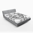 thumbnail image 1 of Ambesonne Octopus Fitted Sheet, Sketch Sailboat Wheel, Queen Size, Black White, 1 of 3