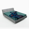 thumbnail image 1 of Ambesonne Octopus Fitted Sheet, Tentacle with a Microphone, Full Size, Teal Pink, 1 of 2
