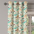 thumbnail image 1 of Ambesonne Octopus Grommet Curtain Single Panel, Cartoon Sea Creatures, 50"x60", Dark Brown Turquoise, 1 of 5