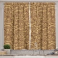 thumbnail image 1 of Ambesonne Octopus Kitchen Curtains, Earthy Tones Kraken Design, 55"x45", Camel Chestnut Brown, 1 of 1
