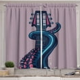 thumbnail image 1 of Ambesonne Octopus Kitchen Curtains, Guitar Music, 55"x45", Lilac Blue, 1 of 3