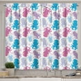 thumbnail image 1 of Ambesonne Octopus Kitchen Curtains, Love Theme Creatures, 55"x39", Lilac Pink and Blue, 1 of 3