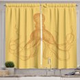 thumbnail image 1 of Ambesonne Octopus Kitchen Curtains, Monochrome Marine Sketch, 55"x36", Pale Cinnamon, 1 of 3