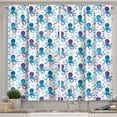 thumbnail image 1 of Ambesonne Octopus Kitchen Curtains, Polygonal Animal Design, 55"x39", Blue Purple White, 1 of 3