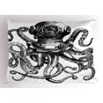 thumbnail image 1 of Ambesonne Octopus Pillow Sham, Vintage Diver Animal, 26" X 20", Charcoal Grey and White, 1 of 2