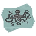 thumbnail image 1 of Ambesonne Octopus Place Mats Set of 4, Inspiration Message Graphic, Standard Size, Charcoal Grey Turquoise, 1 of 4