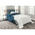 thumbnail image 1 of Ambesonne Octopus Quilted Bedspread Set 2 Pcs, Abstract Marine Pattern, Twin Size, Violet Blue Turquoise, 1 of 3