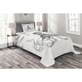thumbnail image 1 of Ambesonne Octopus Quilted Bedspread Set 2 Pcs, Animal Tentacles Marine, Twin Size, Grey White, 1 of 3