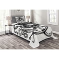 thumbnail image 1 of Ambesonne Octopus Quilted Bedspread Set 2 Pcs, Vintage Diver Animal, Twin Size, Charcoal Grey and White, 1 of 3