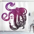 thumbnail image 1 of Ambesonne Octopus Shower Curtain, Girl Portrait Art, 69"Wx75"L, Dark Purple Magenta, 1 of 3