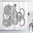 thumbnail image 1 of Ambesonne Octopus Shower Curtain, Sea Animal Holding a Bottle, 69"Wx70"L, White Charcoal Grey, 1 of 3