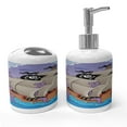 thumbnail image 1 of Ambesonne Octopus Soap Dispenser & Toothbrush Holder Set, Tentacles and Pirate Ship, 2 Pcs, Lilac and Multicolor, 1 of 6