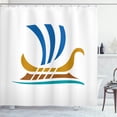 thumbnail image 1 of Ambesonne Odyssey Shower Curtain, Colorful Greek Ship Sign, 69"Wx70"L, Sea Green Ginger, 1 of 4