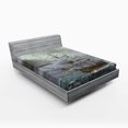 thumbnail image 1 of Ambesonne Old Fitted Sheet, Ocean in Wave Rainy Storm, Queen Size, Grey Slate Blue Umber, 1 of 2
