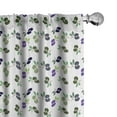 thumbnail image 1 of Ambesonne Olive Green Curtains, Retro Botanical Plot, Pair of 28"x84", Slate Brown and Dark Indigo, 1 of 4