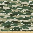 thumbnail image 1 of Ambesonne Olive Green Fabric by the Yard Upholstery, Whimsical Camouflage, 10 Yards, Charcoal Grey and Fawn, 1 of 5