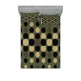 thumbnail image 1 of Ambesonne Olive Green Fitted Sheet & Pillow Sham Set, Halftone Circles, Full, Multicolor, 1 of 2