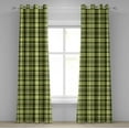thumbnail image 1 of Ambesonne Olive Green Grommet Curtain, Scottish Quilt, 50" x 96", Dark Green Yellow Brown, 1 of 6