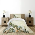 thumbnail image 1 of Ambesonne Olive Green Quilted Bedspread Set 2 Pcs, Abstract Flora Leaf, Twin Size, Multicolor, 1 of 6