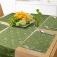 thumbnail image 1 of Ambesonne Olive Green Table Runner & Placemats, Rhombus Squares, Placemat 4 pcs + Runner 16"x72", Olive Green Coconut, 1 of 2