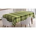 thumbnail image 1 of Ambesonne Olive Green Tablecloth Rectangular Table Cover, Scottish Quilt, 52"x70", Dark Green Yellow Brown, 1 of 4