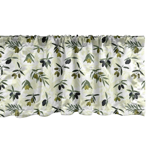 Ambesonne Olive Window Valance, Leafy Iconic of Peace, 54" X 12", Multicolor