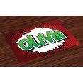 thumbnail image 1 of Ambesonne Olivia Place Mats Set of 4, Teen Womens Given Name, Standard Size, Ruby Green and White, 1 of 4
