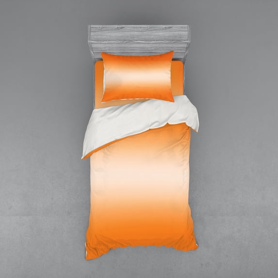 Ambesonne Ombre Bedding Set 3 Pcs, Hot Beach Summer Print, Twin, Orange