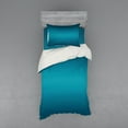 thumbnail image 1 of Ambesonne Ombre Bedding Set 3 Pcs, Tropic Ocean Room, Twin, Petrol Blue, 1 of 3
