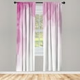 thumbnail image 1 of Ambesonne Ombre Curtains, Fractal Triangles Abstract, Pair of 28"x84", Pink White, 1 of 2
