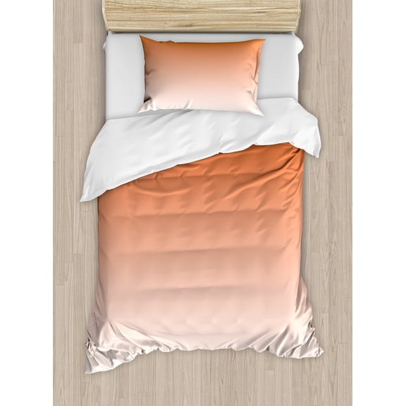 Ambesonne Ombre Duvet Cover Sets, Sunset in Hot Desert, 2-Twin, Orange