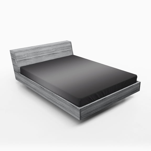 Ambesonne Ombre Fitted Sheet 2 Pcs Set, Grey Smoke Fume Design, Queen, Charcoal Grey Pale Grey