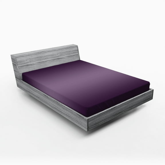 Ambesonne Ombre Fitted Sheet 2 Pcs Set, Modern Hollywood, Full, Purple