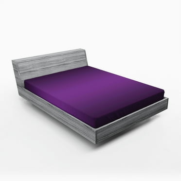 Ambesonne Ombre Fitted Sheet, Cinema Curtain Design, California King, Purple